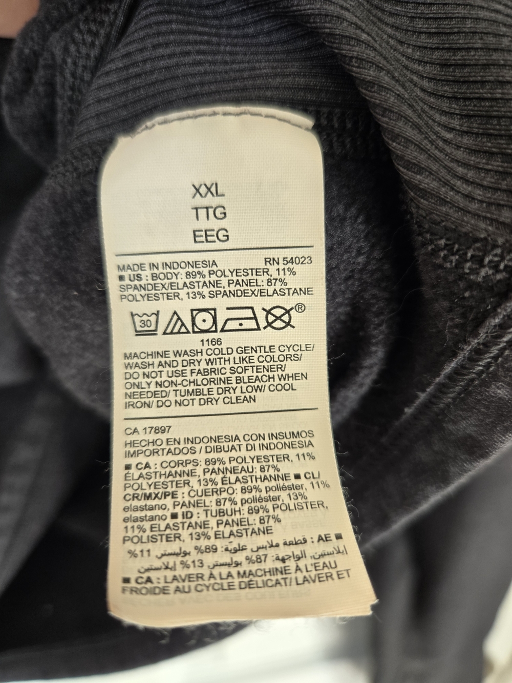 Old Navy Go-Dry Cozecore Charcoal Cropped Mock Neck Sweatshirt XXL Thumbholes - Picture 7 of 8